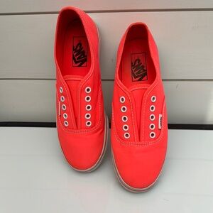 Vans Red Slip-On Sneakers Unisex Men size 5.5 Womenn sizes 7, Coral pre-owned